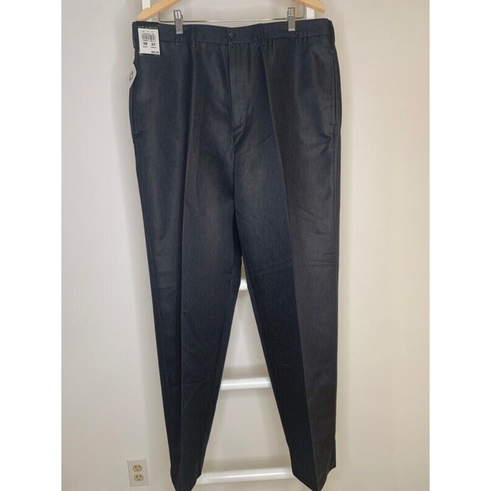 Croft & Barrow Pants Mens 38 x 32 Gray Casual Pockets Flat Front NEW Size Waist